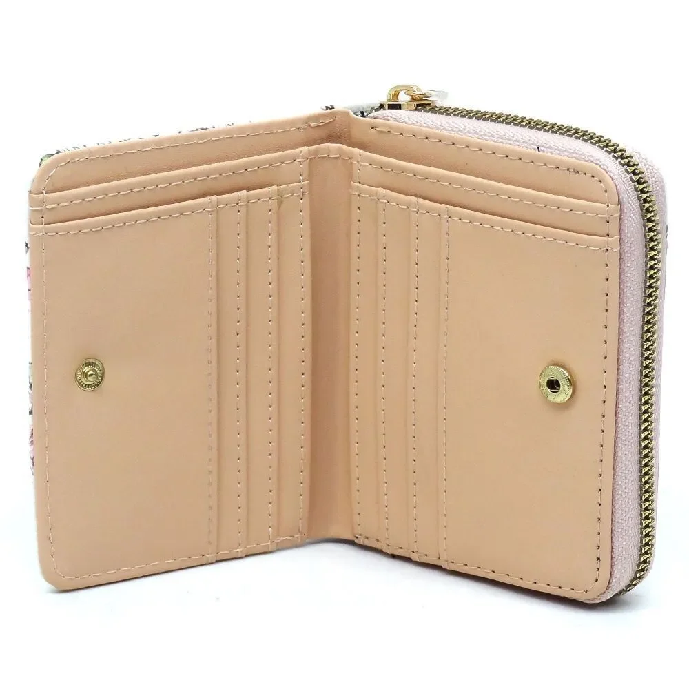 Women's Fashion Pink Accordion Bi-fold Wallet